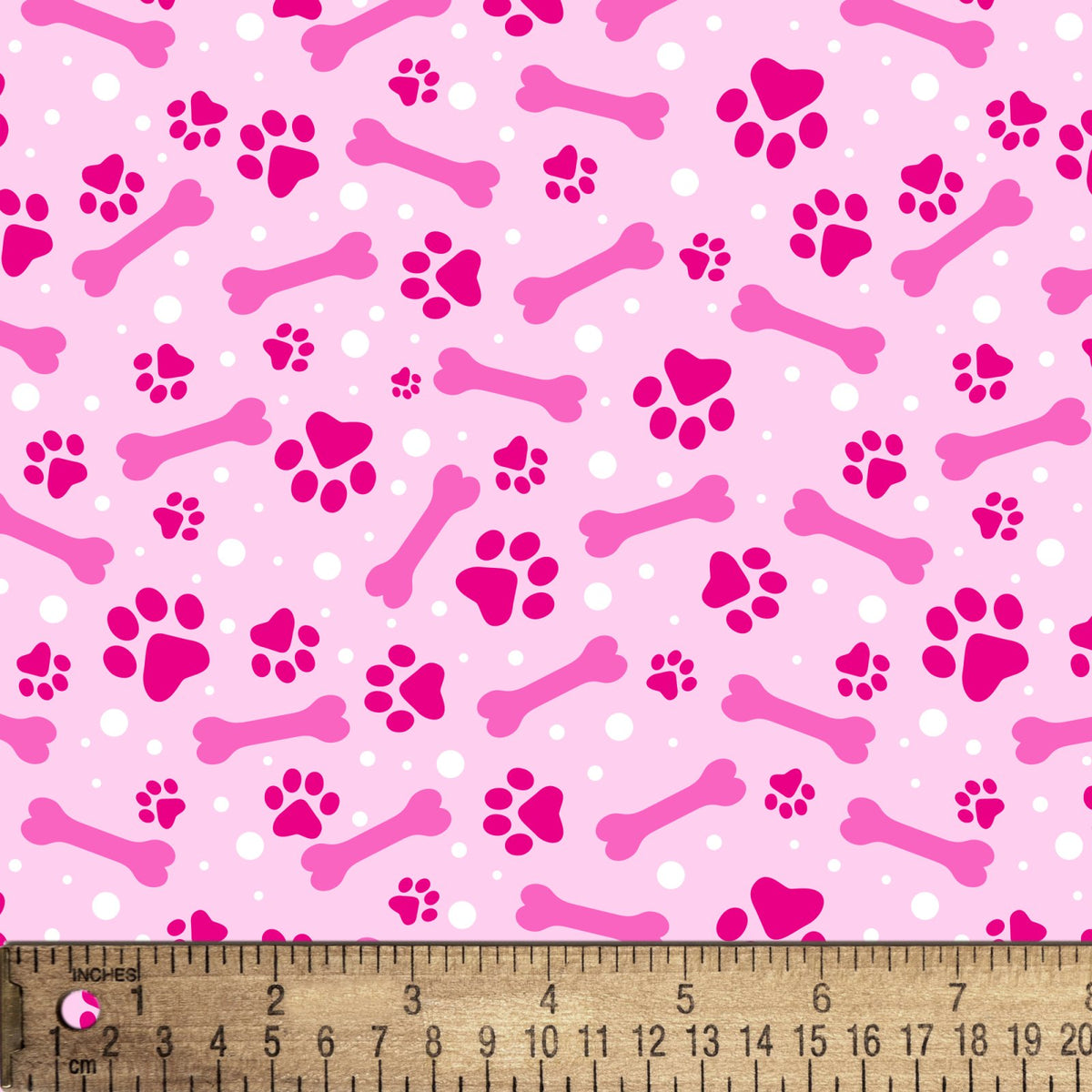 Paws and Bones-David Textiles-BTY-Pink Background