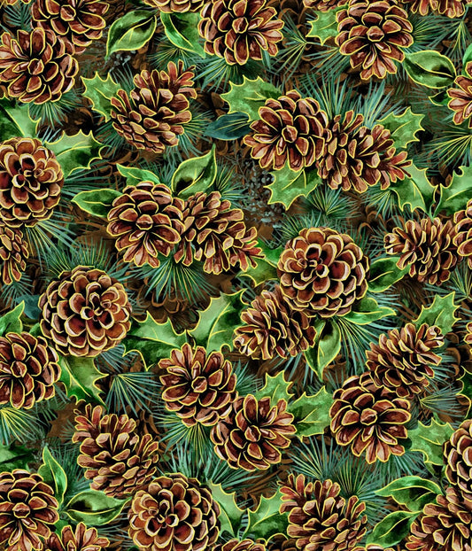 Noel-Pinecones-Brown on Pine