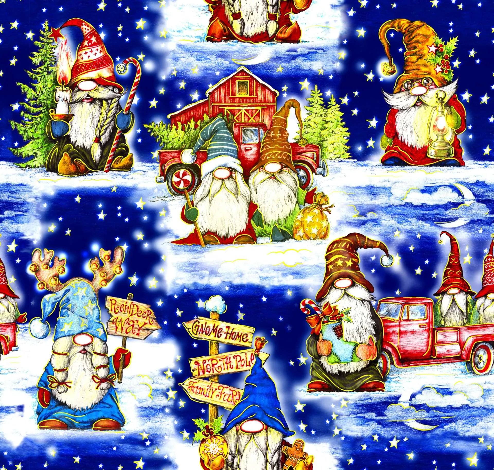 Noel Gnome Home-Oasis Fabrics-By The Yard