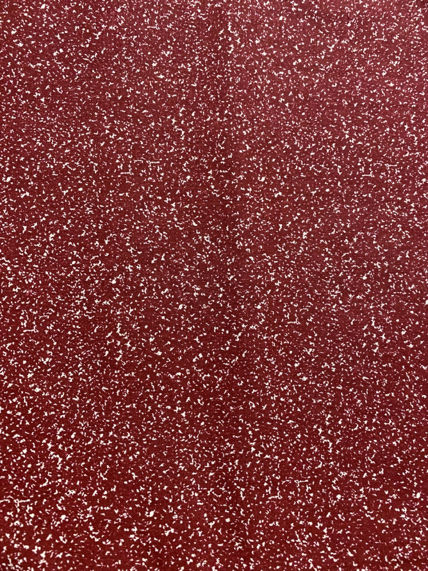 White Random Dots on Brick Red B/G-BTY-Oakhurst Textiles