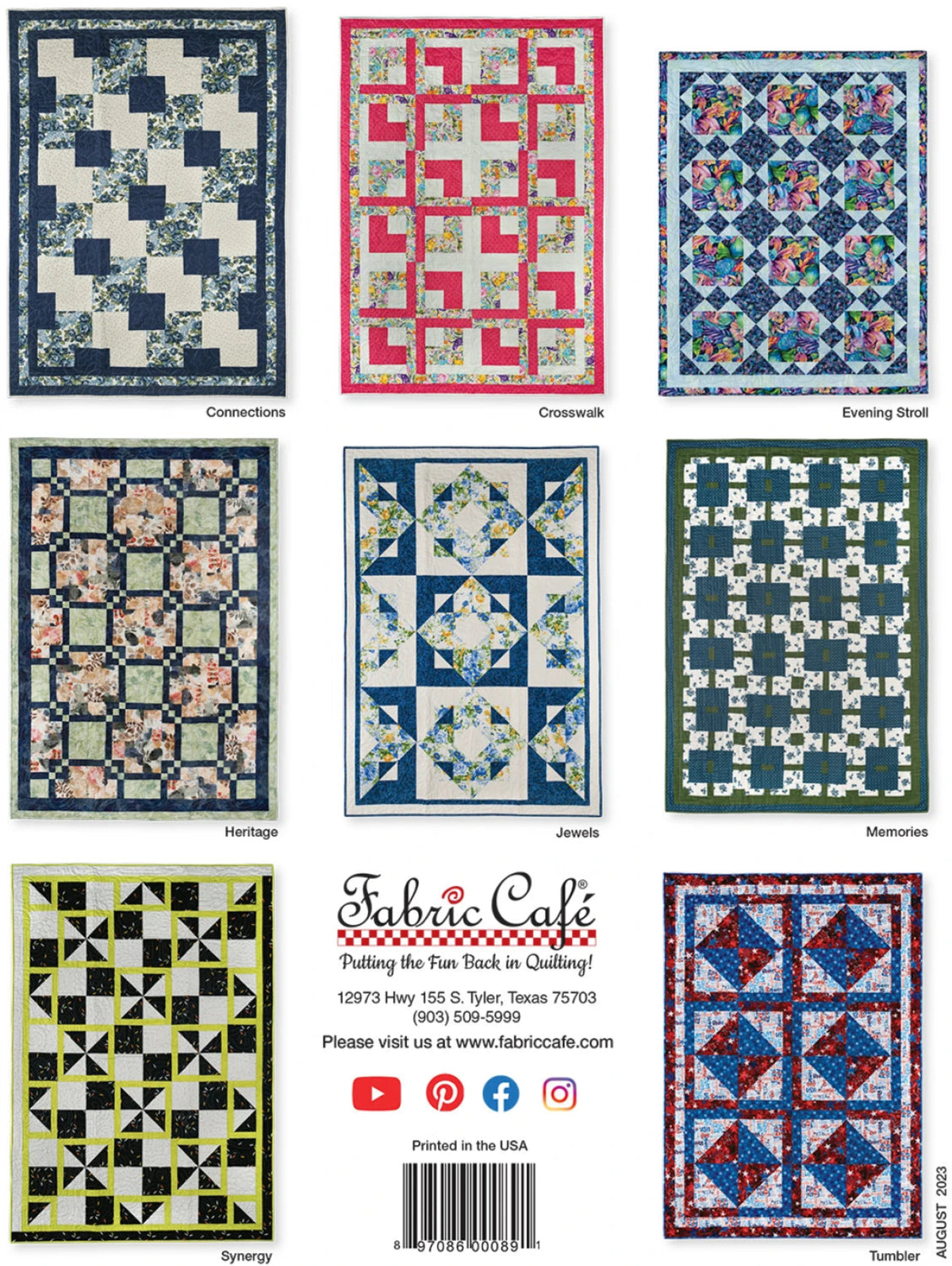 One Block 3-Yard Quilts - Fabric Cafe-8 Quilt Designs