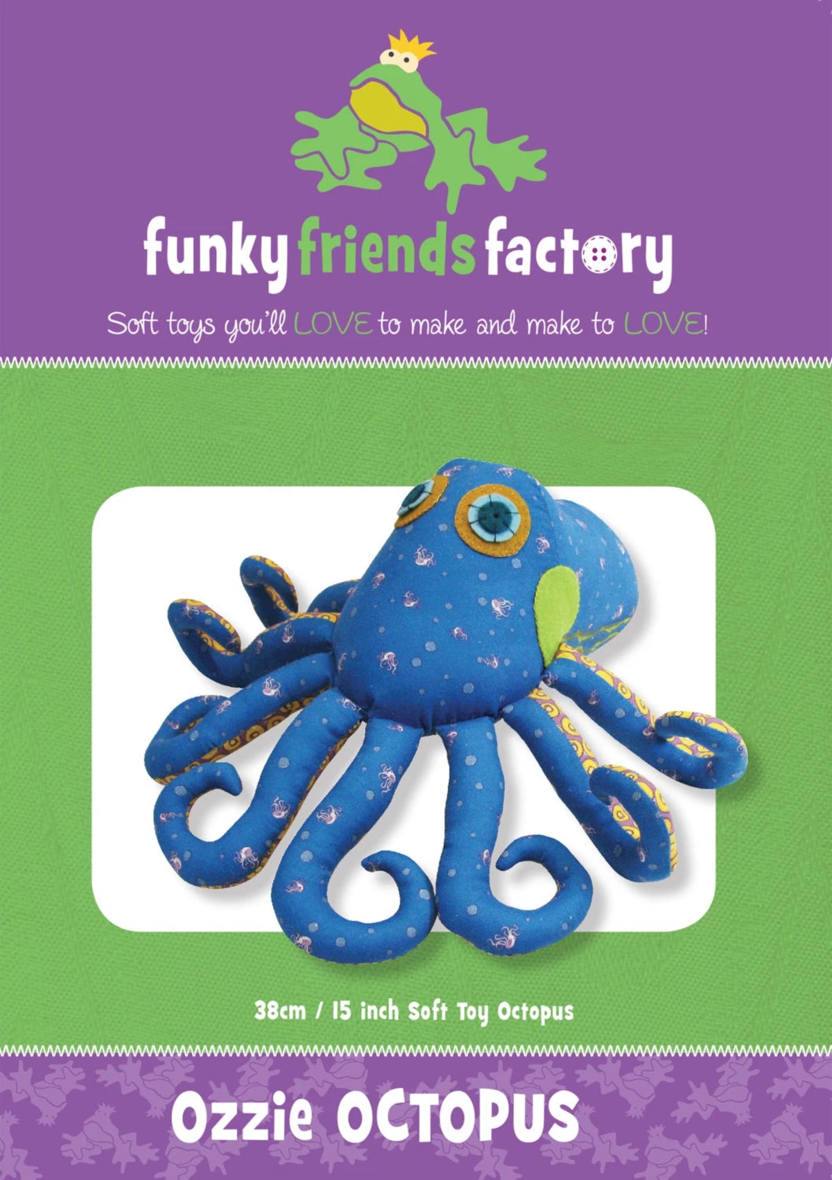 Ozzie Octopus Soft Toy Pattern-Funky Friends Factory
