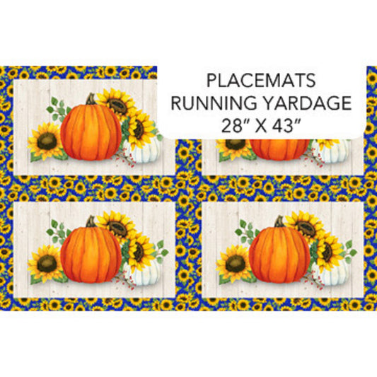 Autumn Gathering Placemat Panel-4 Mats per Order-Northcott Fabrics