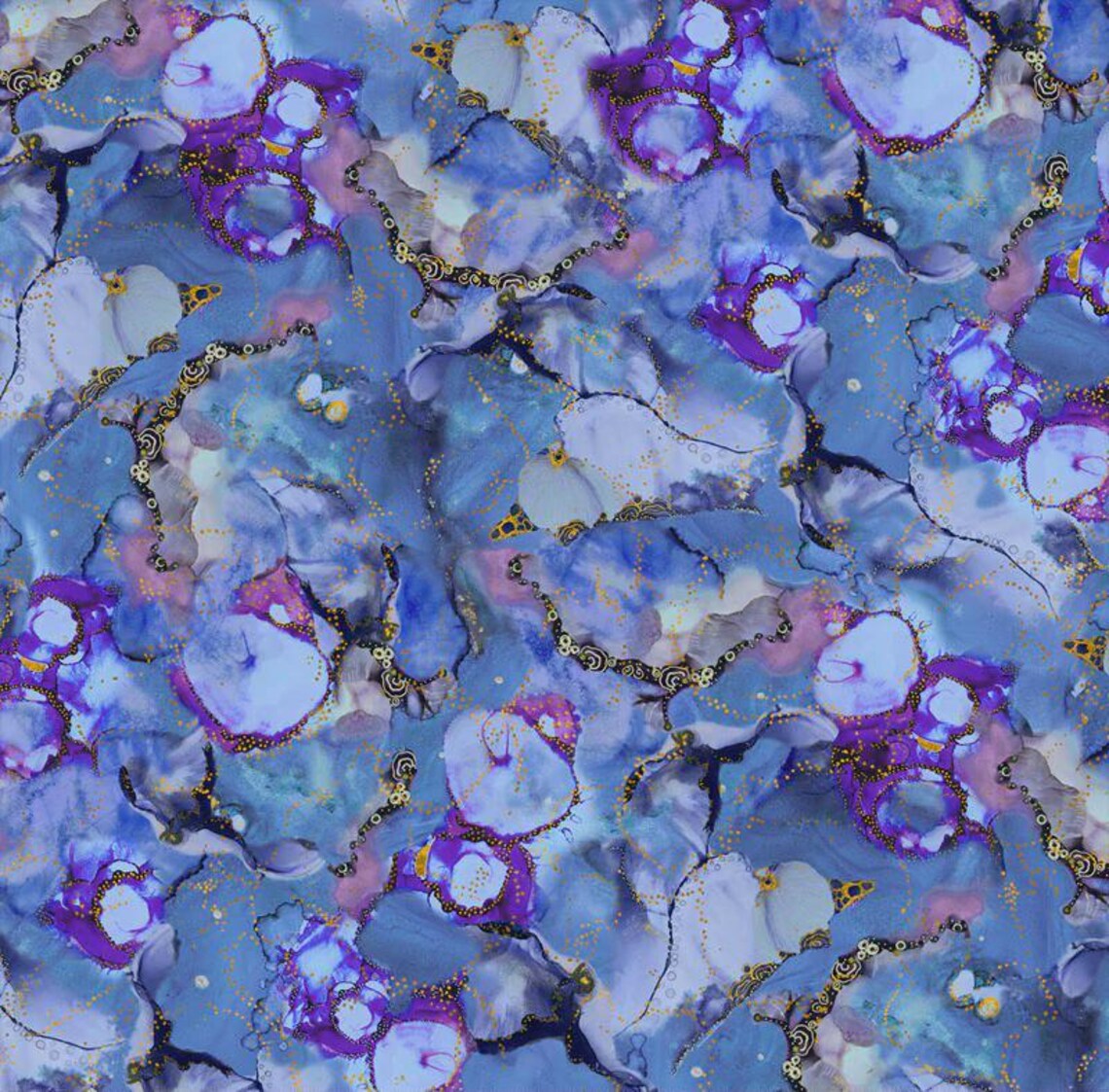 Painted Sea Tonal All Over-Blue-Lavender-P&B Textiles-BTY