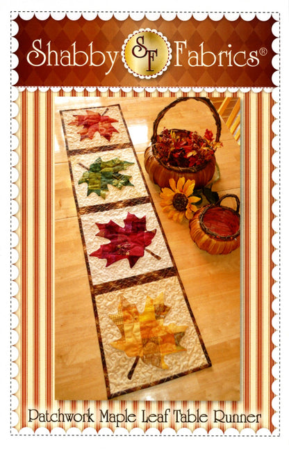Patchwork Maple Leaf Table Runner Pattern by Shabby Fabrics