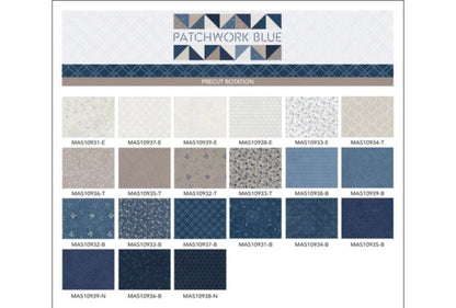 Patchwork Blue Charm Pack-42-5 Inch Squares