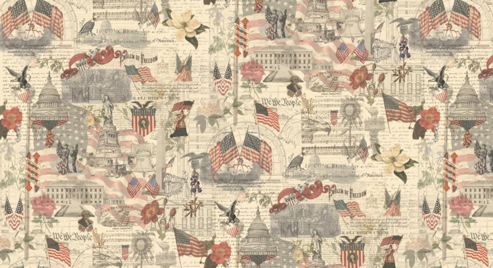 Patriotic - Porcelain B/G-3 Sisters-BTY-Moda Fabrics