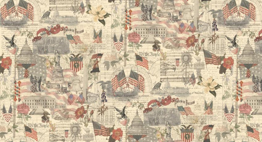 Patriotic - Porcelain B/G-3 Sisters-BTY-Moda Fabrics