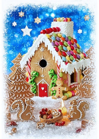 Peppermint Lane Gingerbread House Panel by Hoffman Fabrics