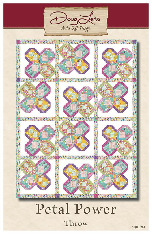 Petal Power Quilt Pattern by Antler Quilt Design-Uses Fat 1/4 and Fat 1/8