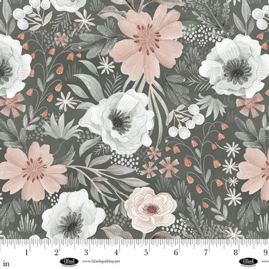 Petals & Pewter - Blank Quilting-BTY-Floral Print