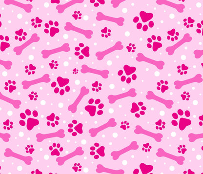 Paws and Bones-David Textiles-BTY-Pink Background