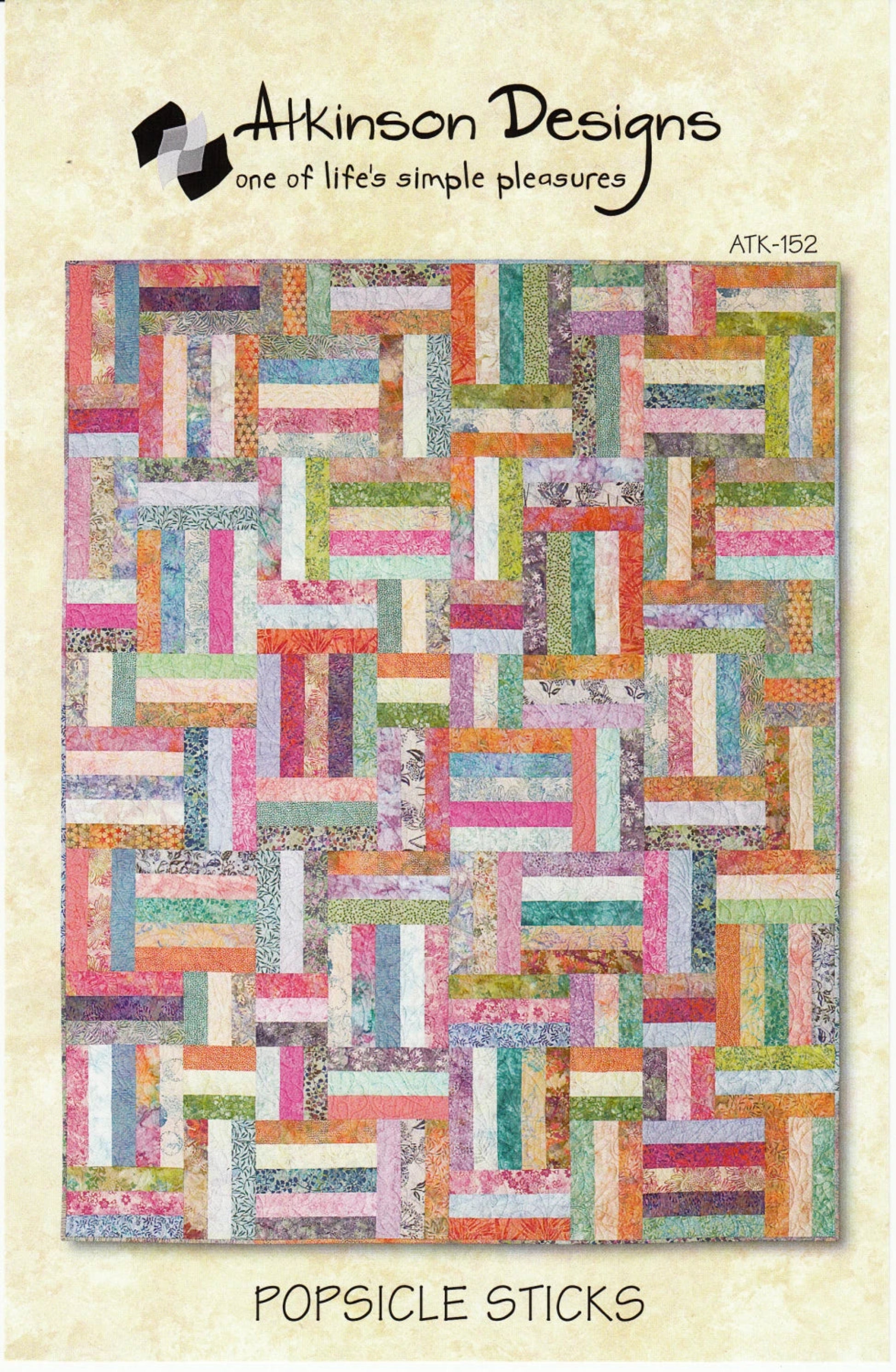 Popsicle Sticks Quilt Pattern by Atkinson Designs-5 Sizes Incl.