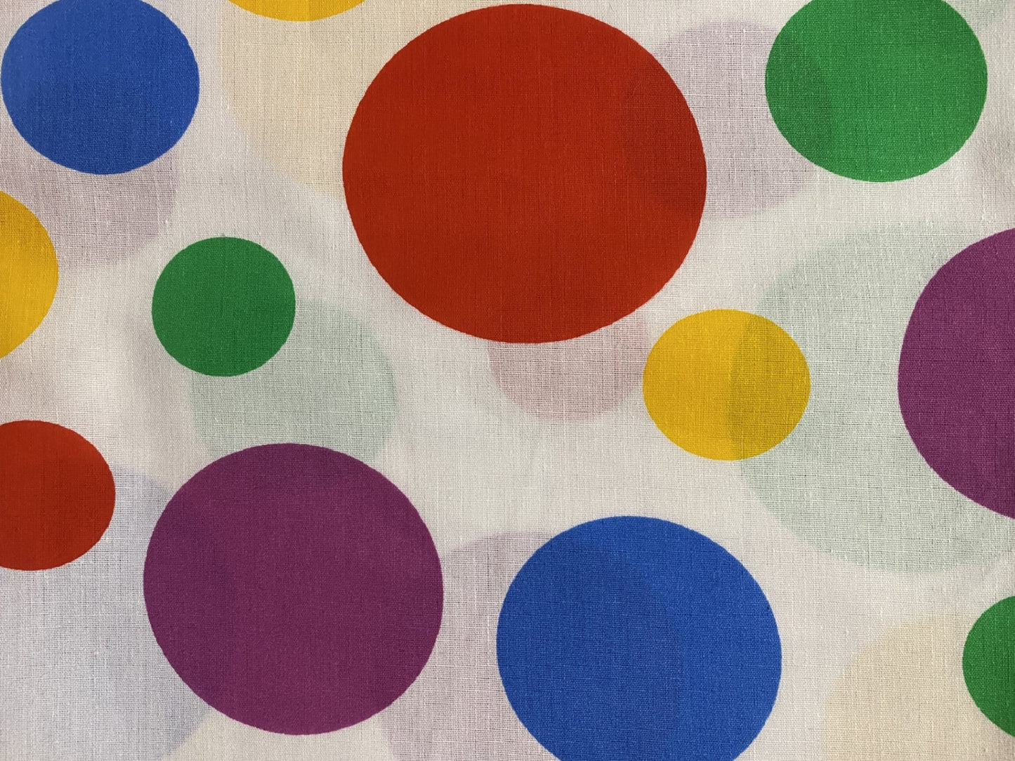 Rainbow Dots on a White Background-By The Yard