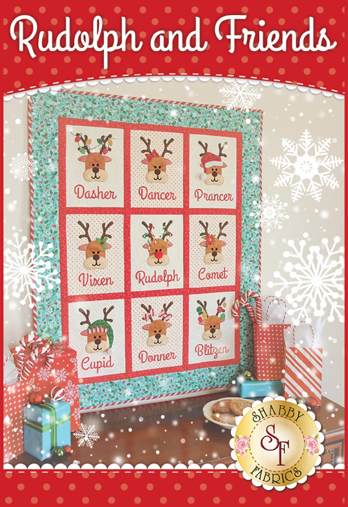 Rudolph and Friends Quilt Pattern by Shabby Fabrics