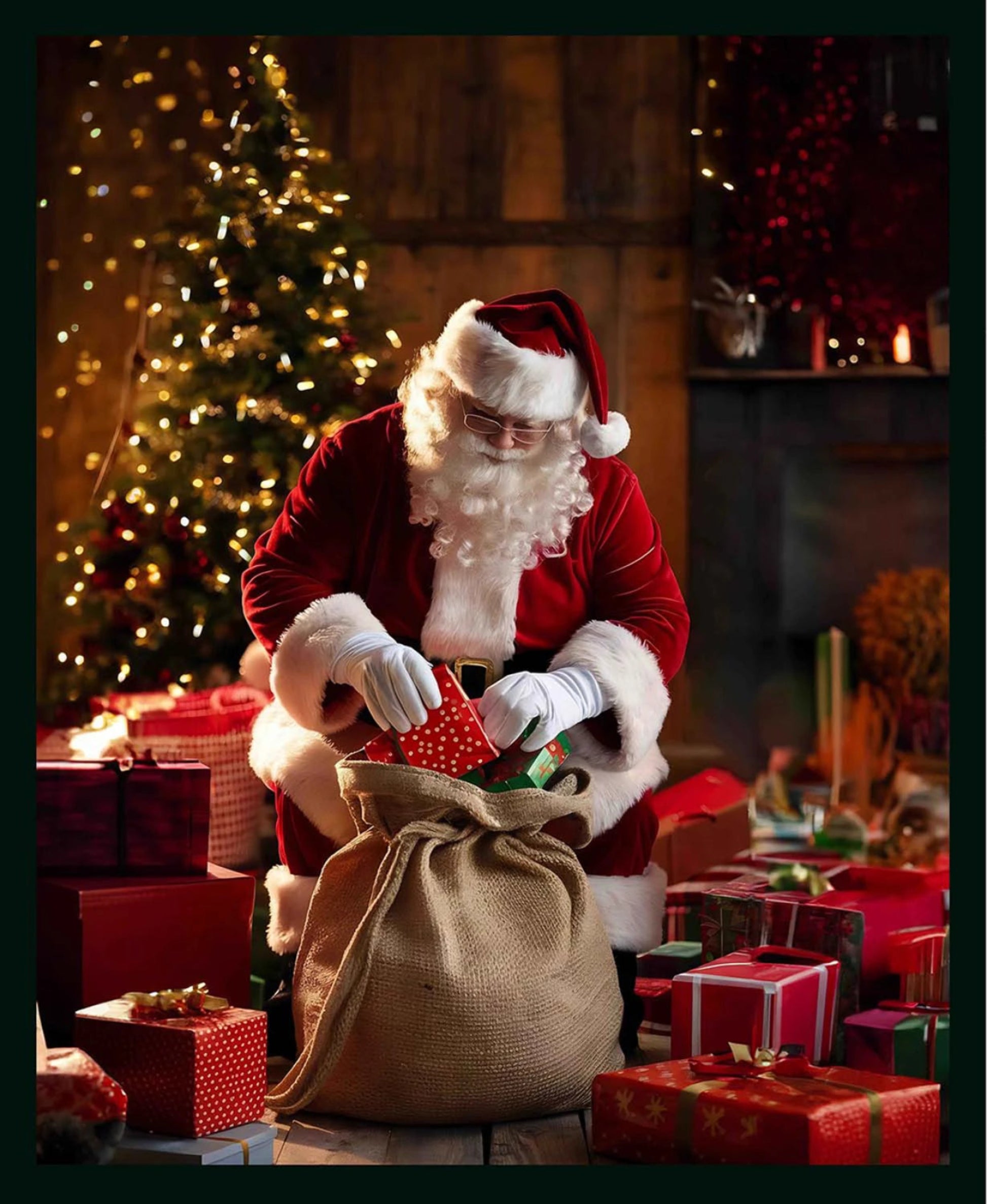 Santa in Oz-KK Fabrics-1 Yard Panel-Packing Gifts