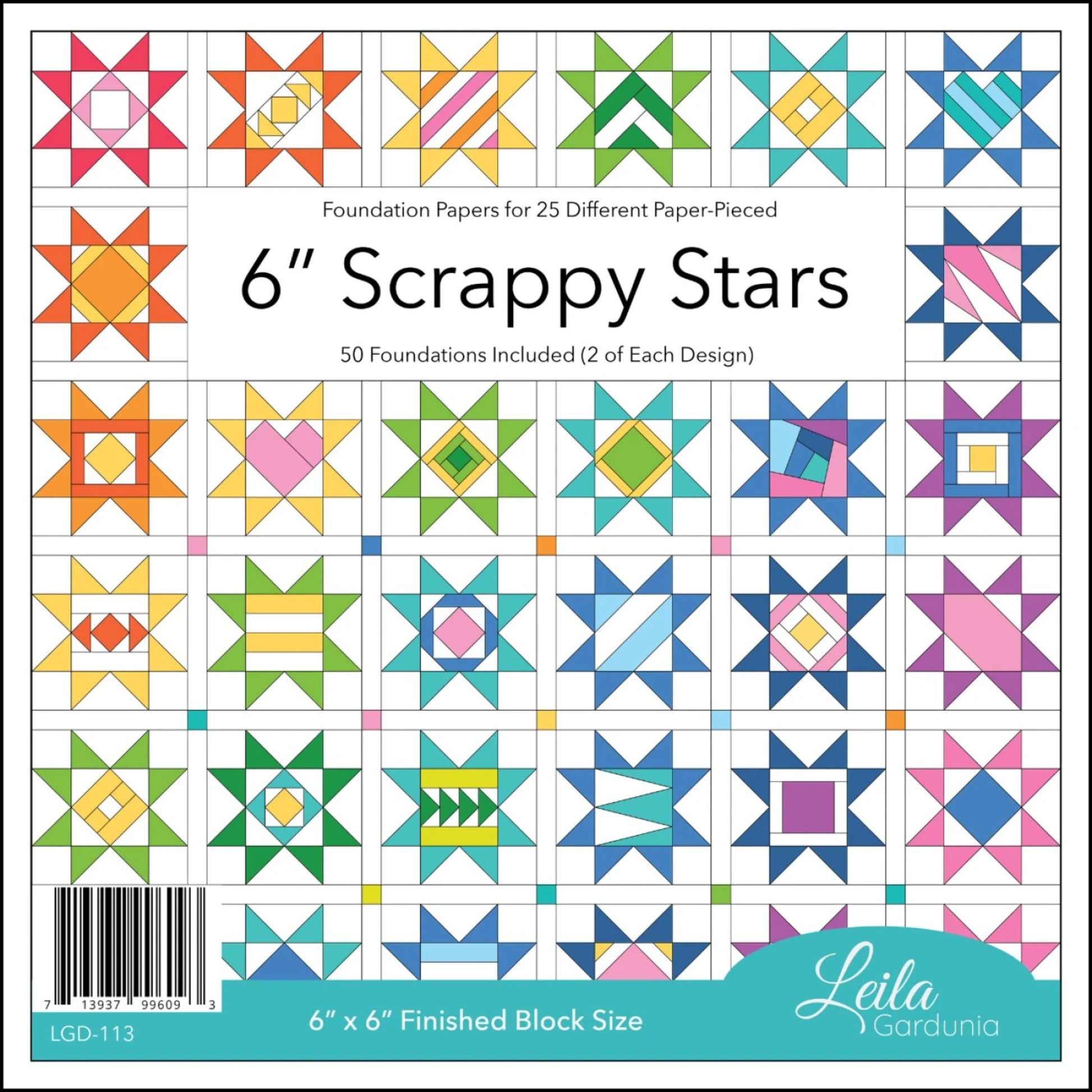 Scrappy Stars Foundation Papers-6 Inch Squares