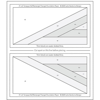 Quilt Block Foundation Papers-Scrappy Half-Rectangle Triangle-100 Sheets-Leila Gardunia