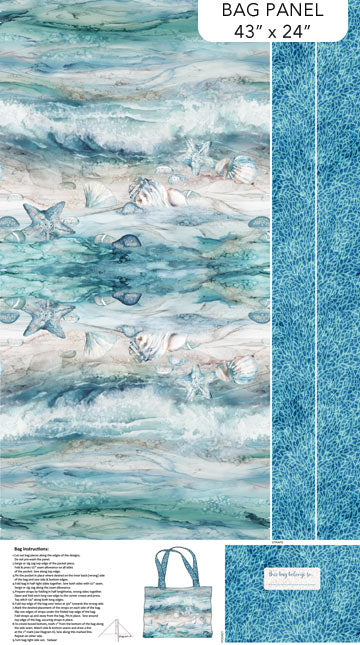 Sea Breeze Tote Bag Panel-Northcott Fabrics-Canvas Fabric