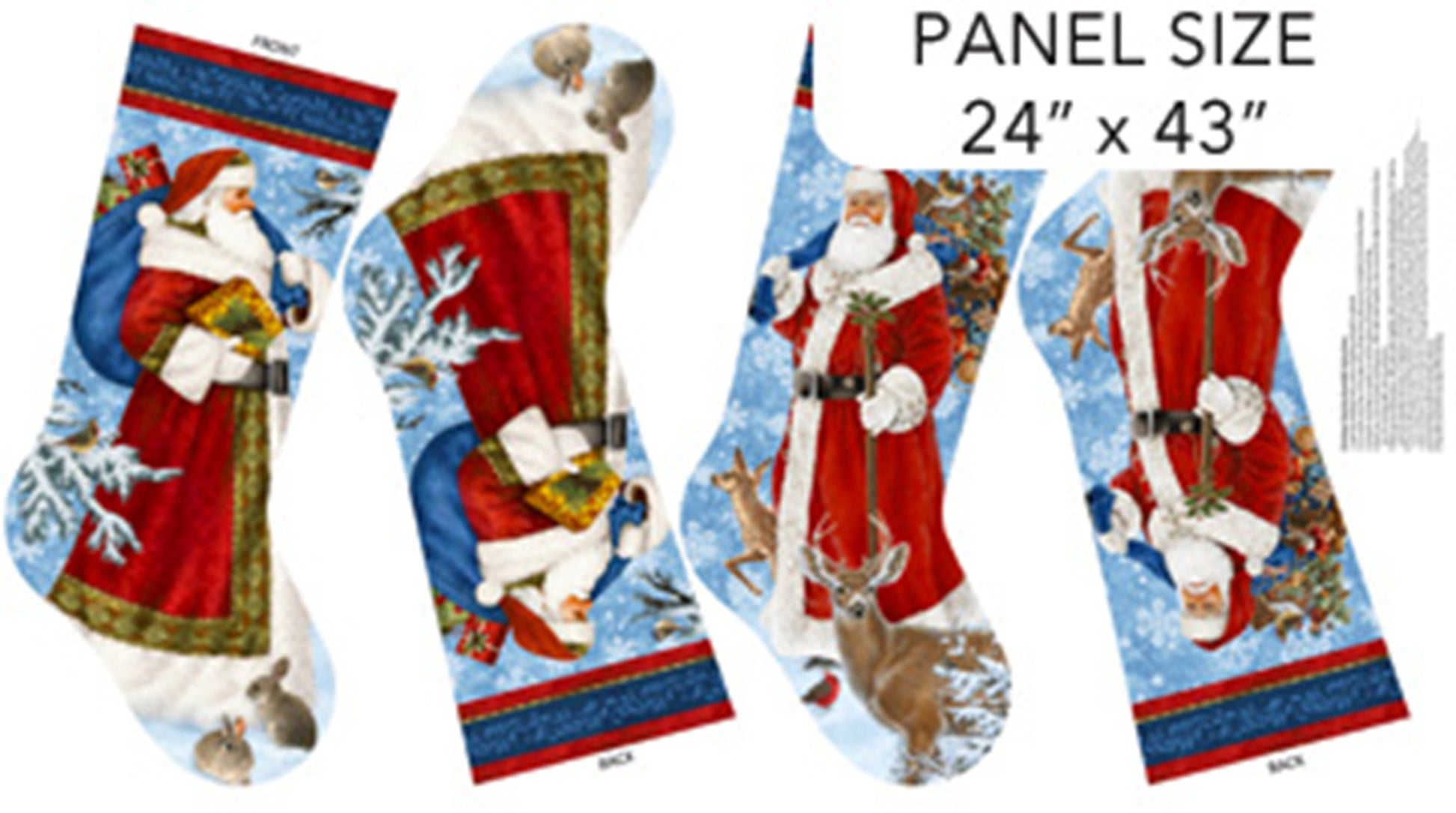 St. Nicholas Stocking Panel-Northcott Fabrics-24 Inch Panel