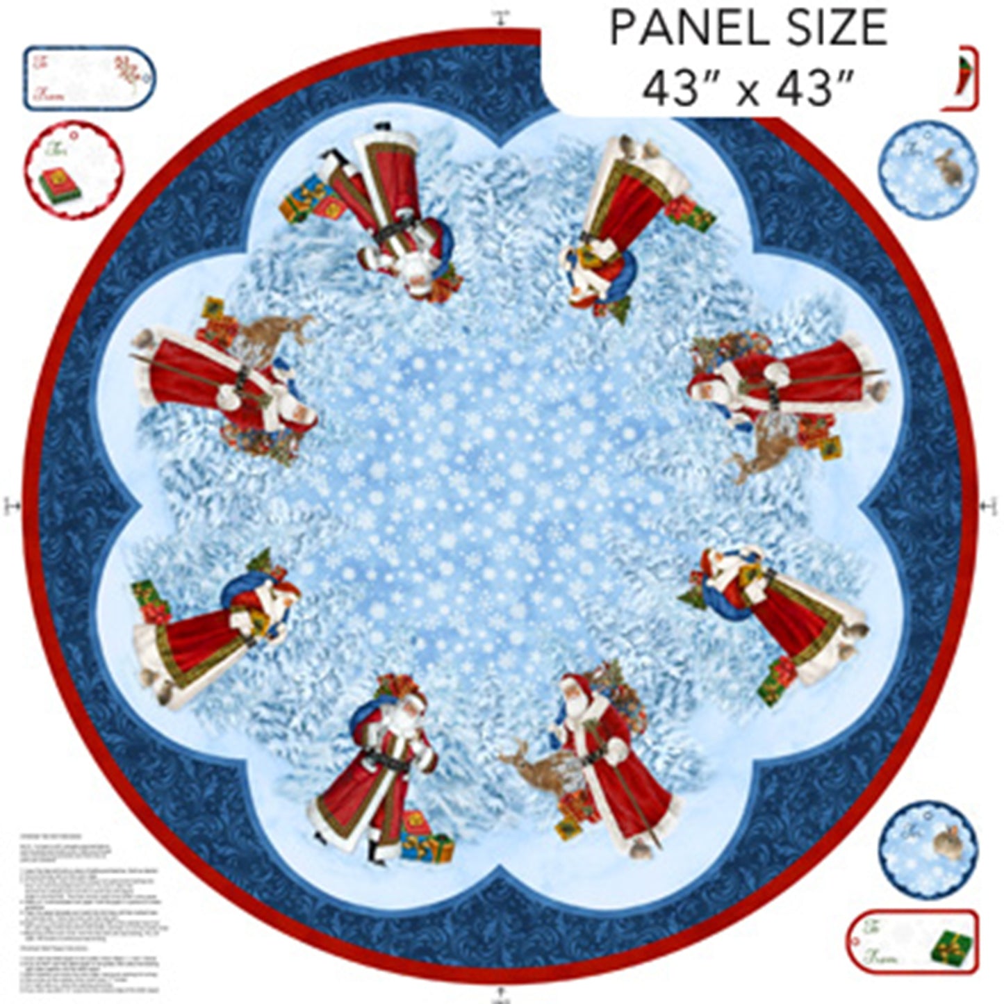 St. Nicholas Tree Skirt Panel - Canvas Fabric - Northcott Fabrics