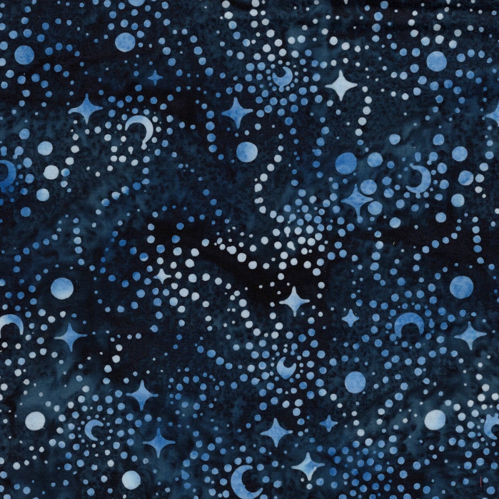 Stars and Swirls Batik-Island Batiks-Navy Blue B/G-BTY