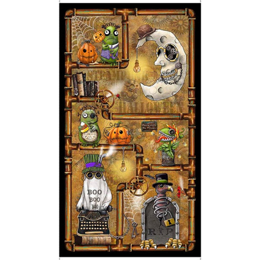 Steampunk Halloween 3 Panel-Quilting Treasures