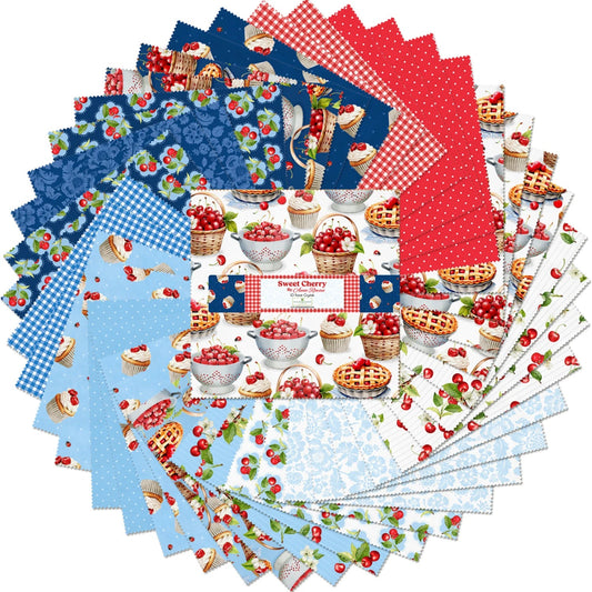 Sweet Cherries Layer Cake-Wilmington Prints-42-10 Inch Squares