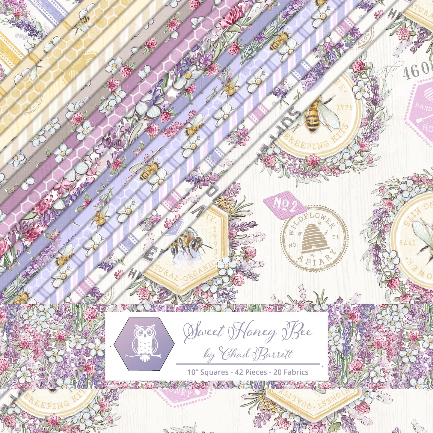 Sweet Honey Bee Layer Cake-Lumin Fabrics-42-10 inch Squares