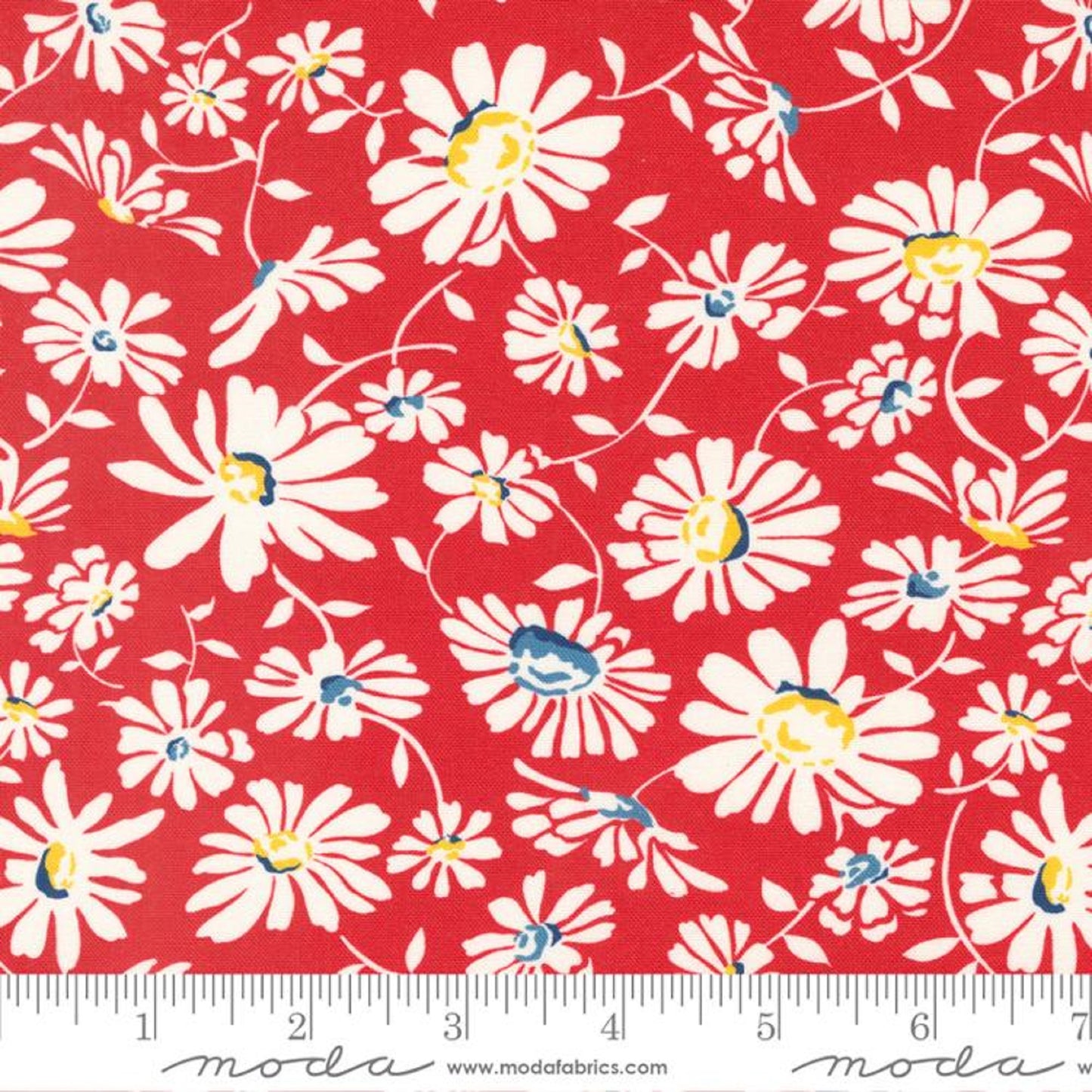 Sweet Melodies by Moda Fabrics-BTY-Floral Print w/Red B/B