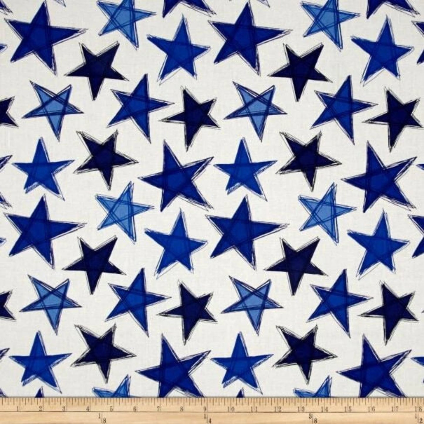 Blue Stars on White Background-Paintbrush Studios-BTY