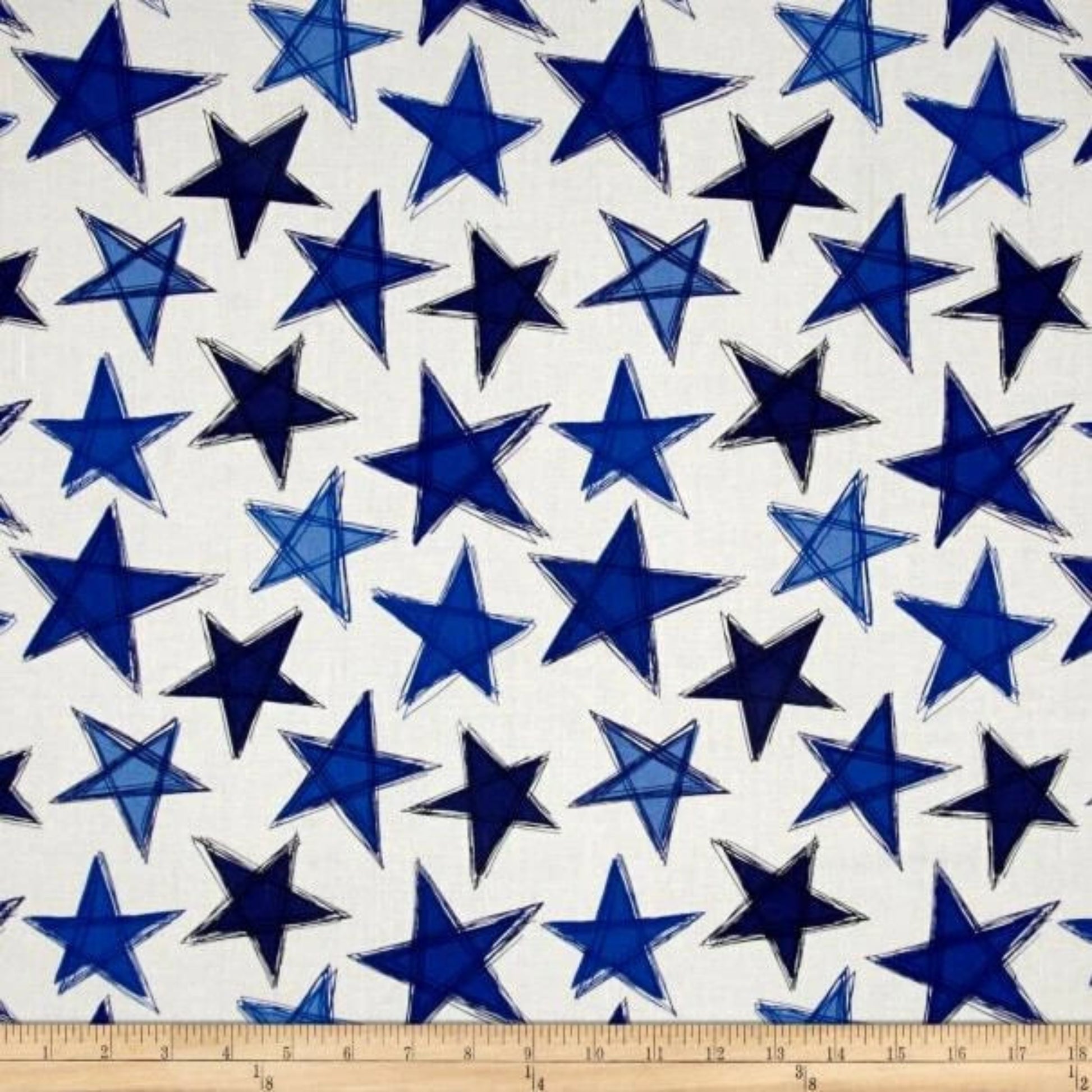 Blue Stars on White Background-Paintbrush Studios-BTY