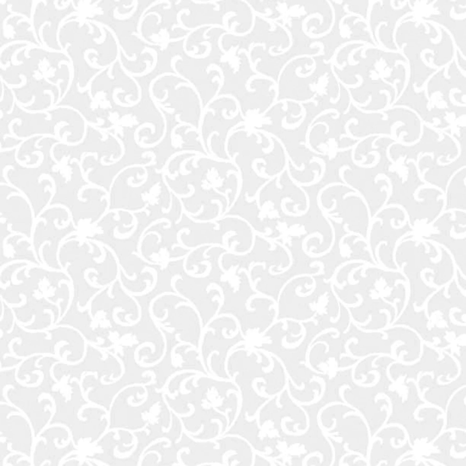 White on White Filigree Scrollwork Design-Wilmington Prints-BTY