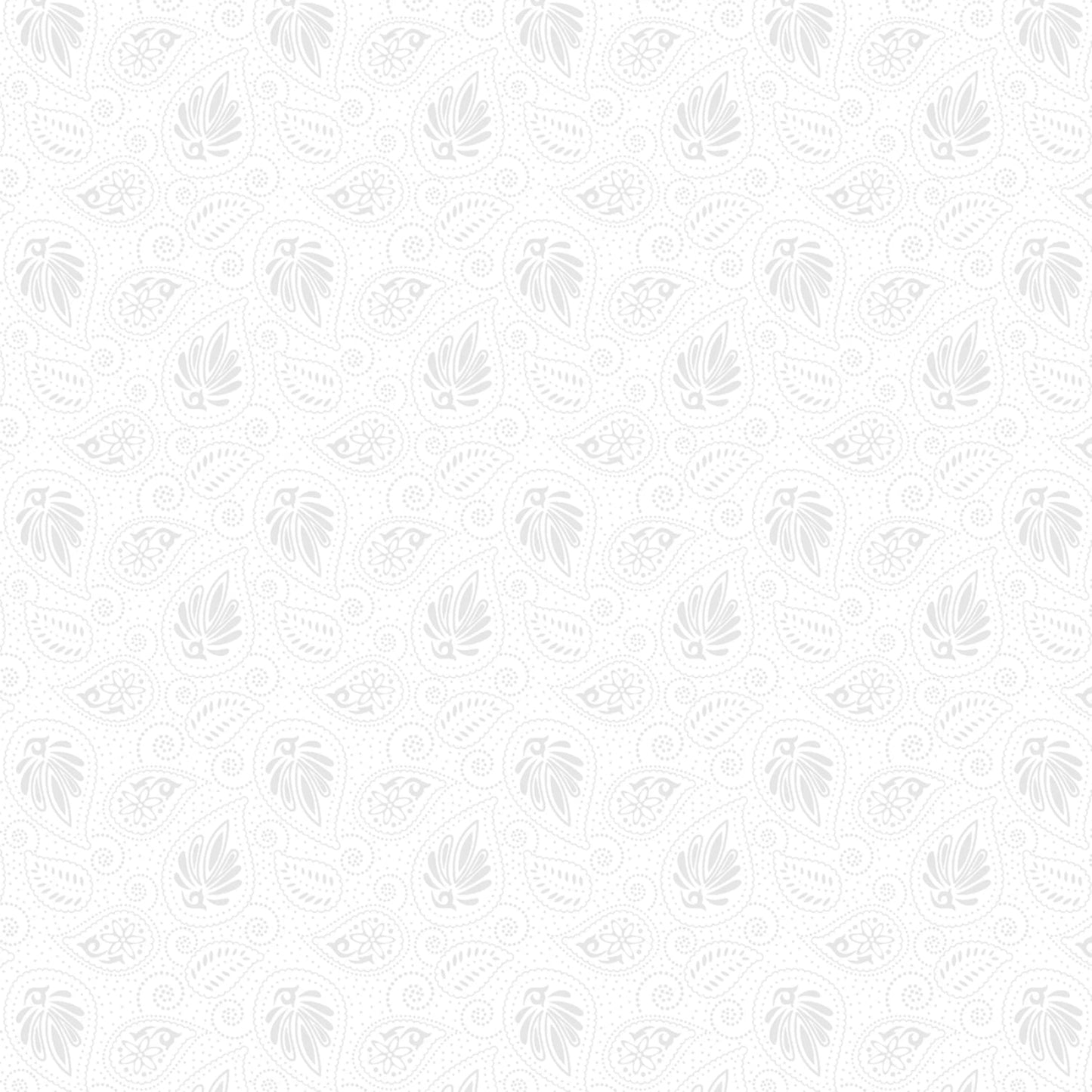 White Paisley's on White-Wilmington Prints-BTY