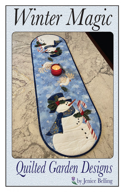 Winter Magic Table Runner Pattern by Quilted Garden Designs