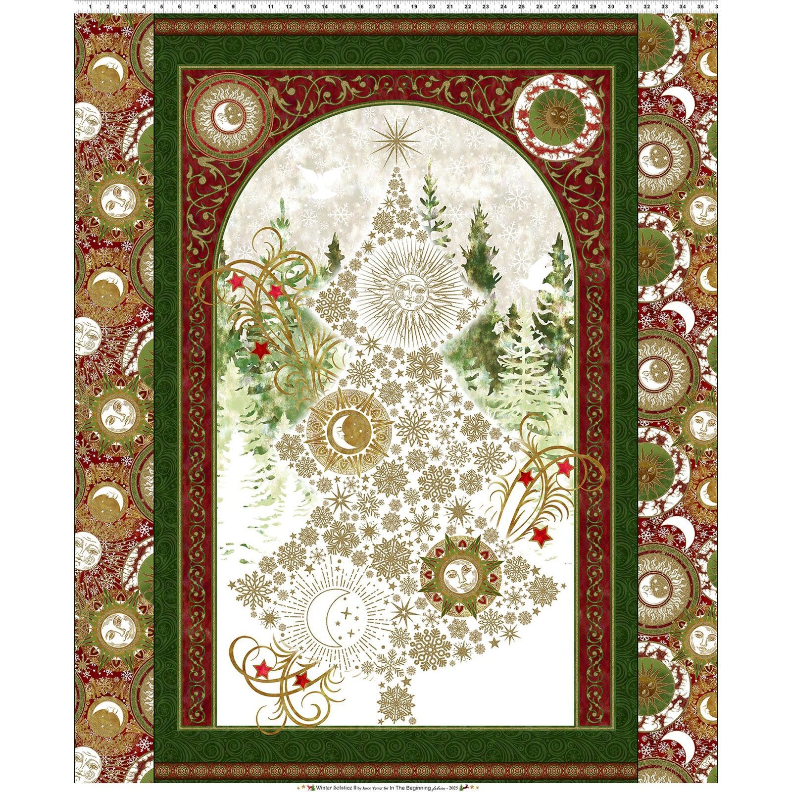 Winter Solstice II Panel-In The Beginning-1 Yard Panel