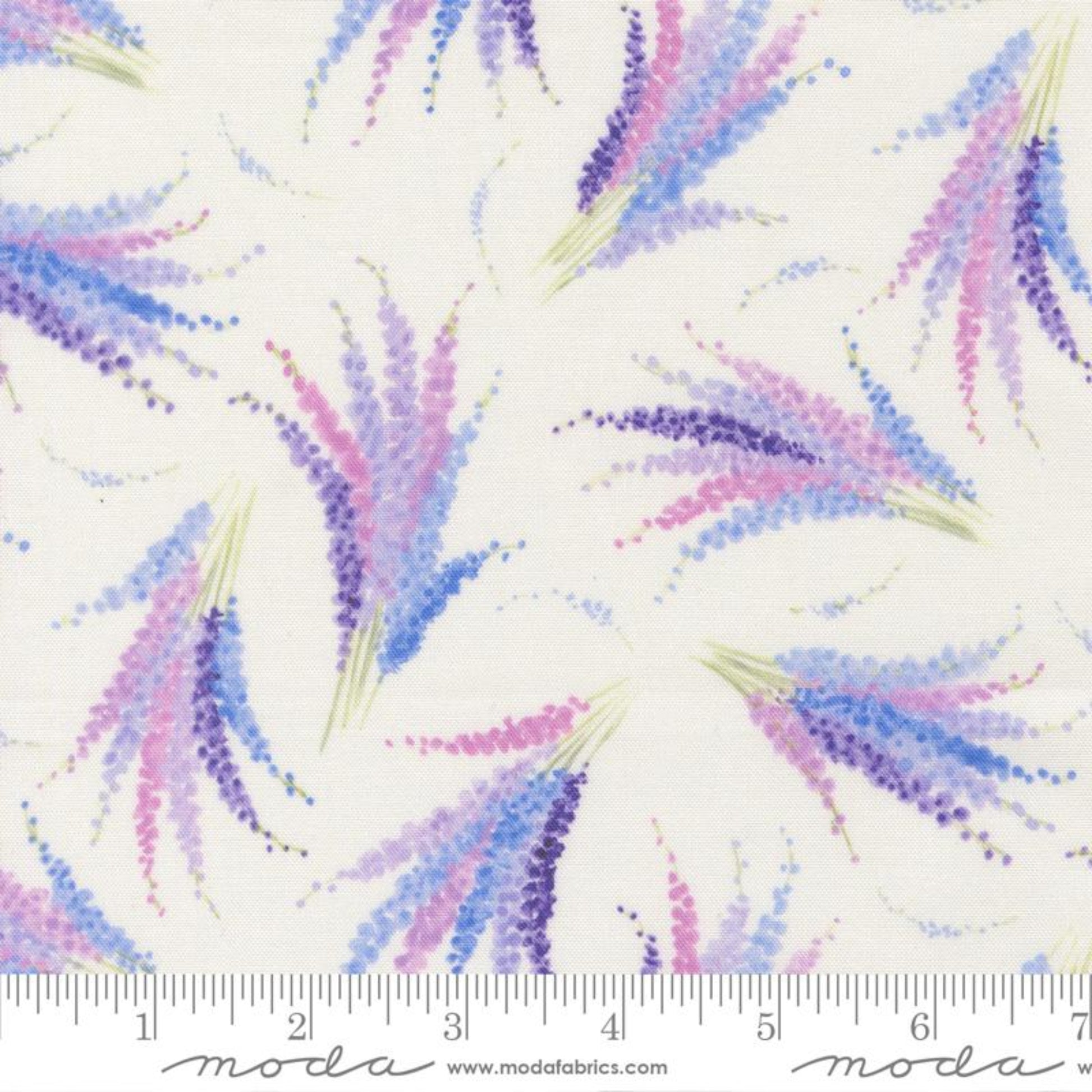 Delphinium Floral - Snowdrop by Moda Fabrics-BTY
