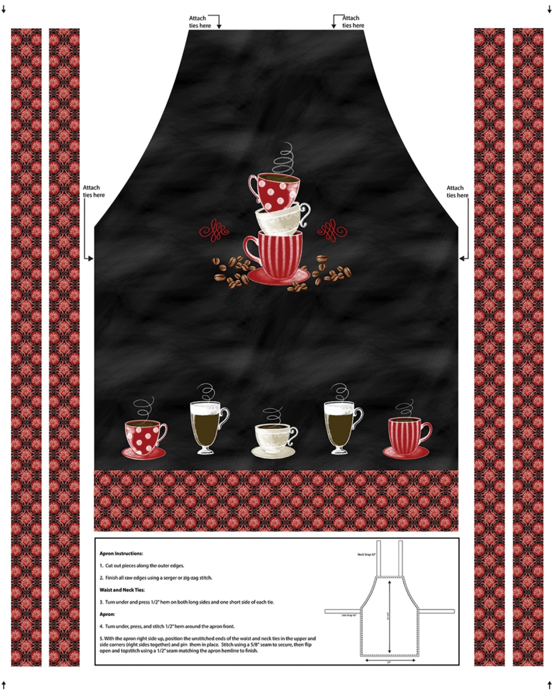 Perfect Brew Apron Panel-Benartex Fabrics-1 Yard Panel-Canvas