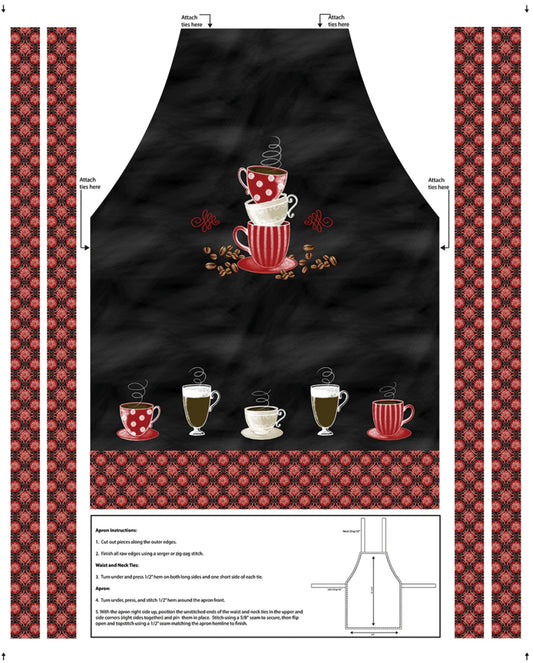 Perfect Brew Apron Panel-Benartex Fabrics-1 Yard Panel-Canvas