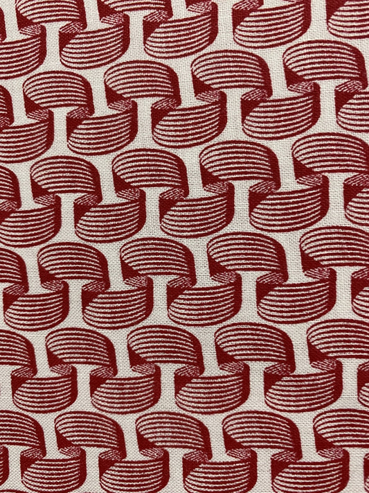 Red Rippling Ribbons-White Background-By The Yard-Choice Fabrics