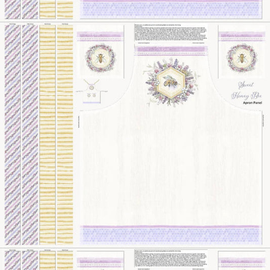 Sweet Honey Bee Apron Panel by Lumin Fabrics