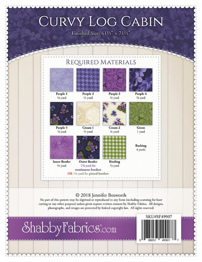 Curvy Log Cabin Quilt Pattern by Shabby Fabrics