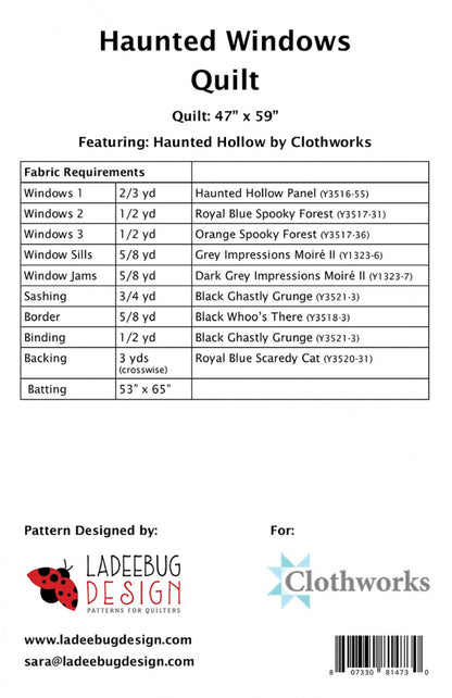 Haunted Windows Quilt Pattern by Ladeebug Design