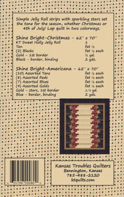 Shine Bright Quilt Pattern by Kansas Troubles Quilters