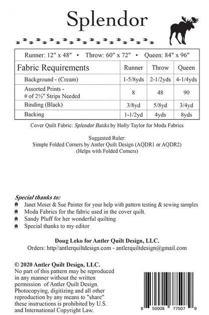 Splendor Quilt Pattern by Doug Leko for Antler Quilt Designs