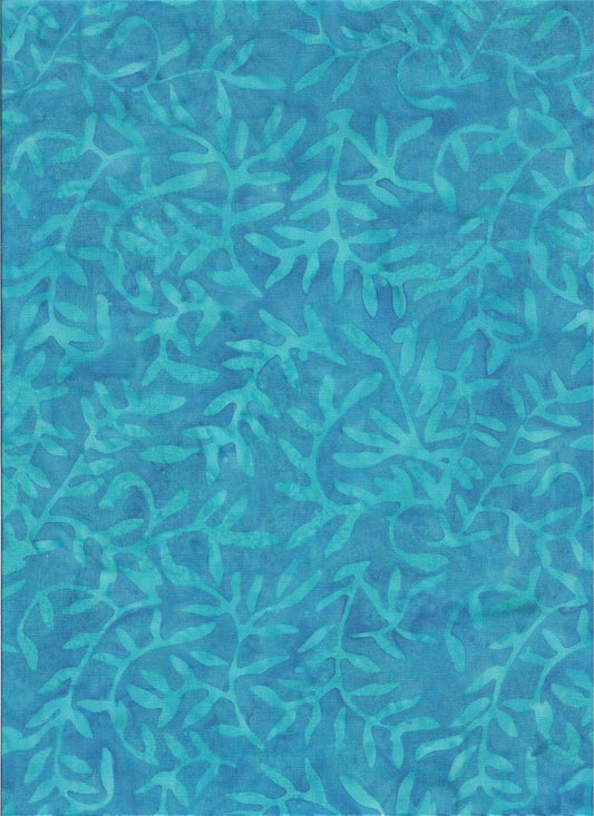 Blue Vines on Blue B/G-#116-Batik Textiles-BTY