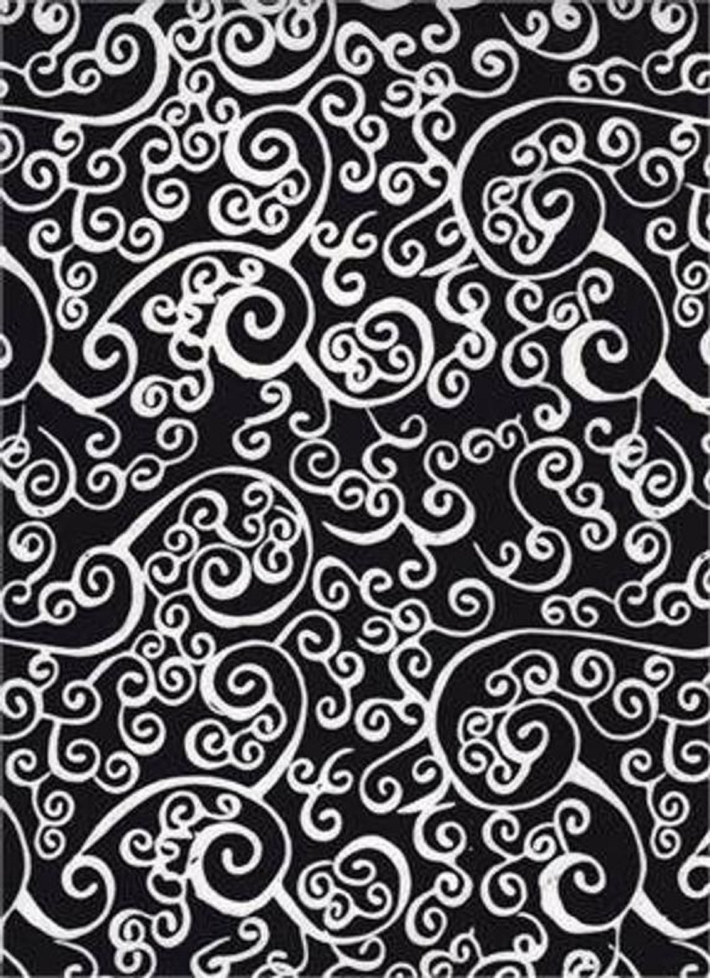 Black and White Scrollwork-#4028-Batik Textiles-Fat Quarter