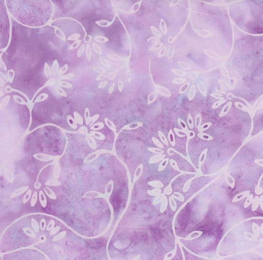 Lavender Flowers & Vines-#4620-Batik Textiles-BTY