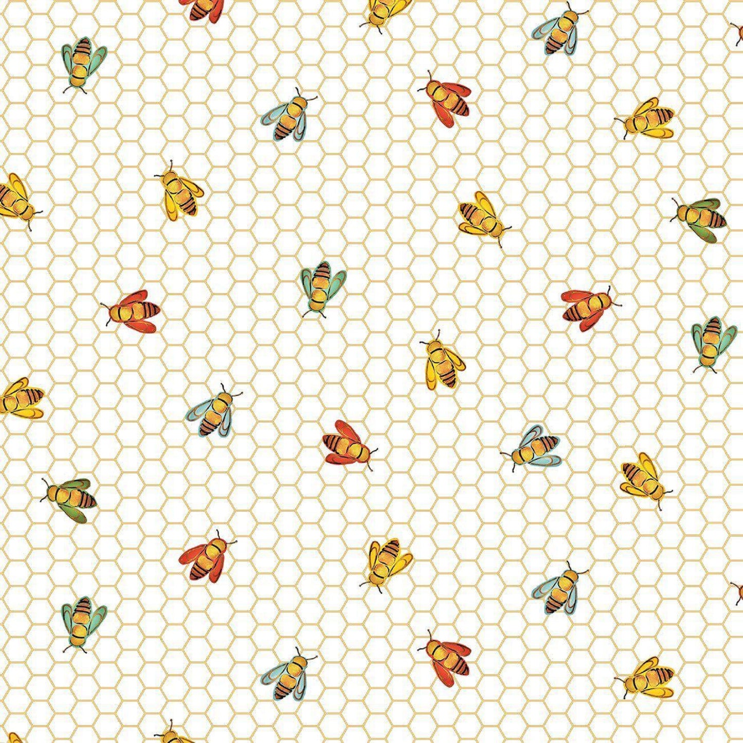 Poppy Days "Bees on Honeycomb"-Studio E-Fat Quarter