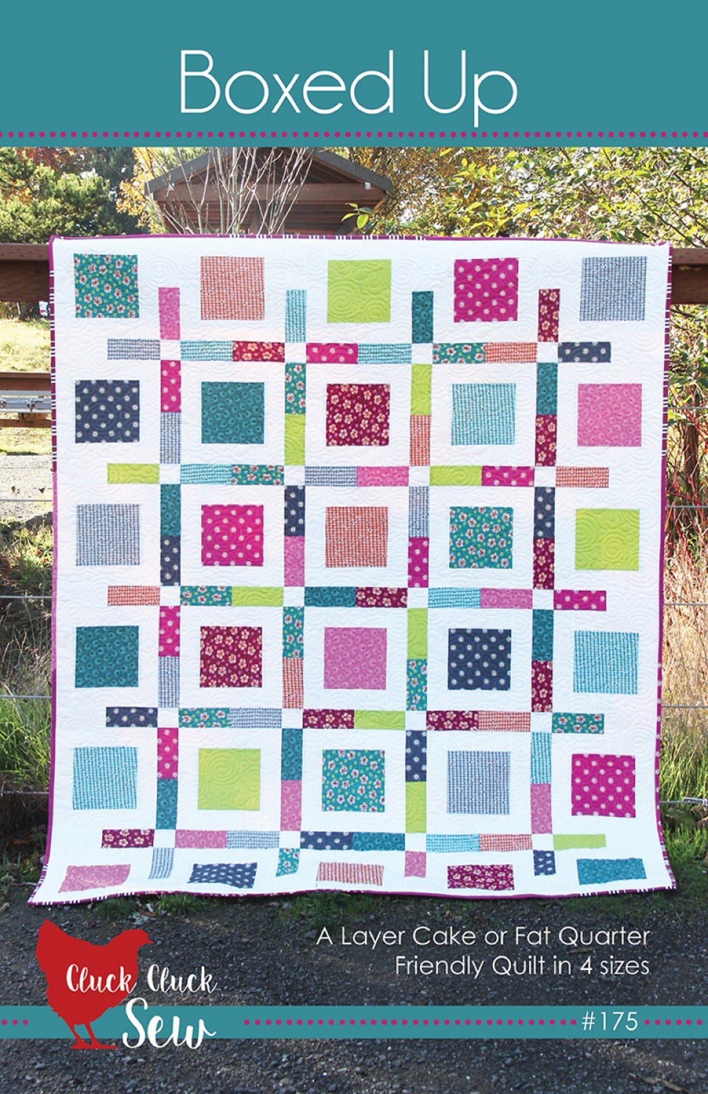 Boxed Up Quilt Pattern-Cluck Click Sew-4 Sizes-Layer Cake & Fat 1/4 Friendly